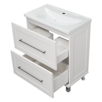 Марта - 70 Тумба напольная 2 ящ. белая эмаль (глянец)