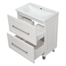 Марта - 70 Тумба напольная 2 ящ. белая эмаль (глянец)