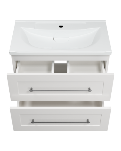 Марта - 70 Тумба подвесная 2 ящ. белая эмаль (глянец)