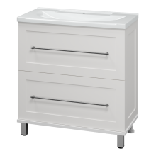 Марта - 80 Тумба напольная 2 ящ. белая эмаль (глянец)