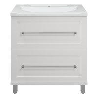 Марта - 80 Тумба напольная 2 ящ. белая эмаль (глянец)