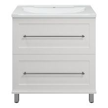 Марта - 80 Тумба напольная 2 ящ. белая эмаль (глянец)