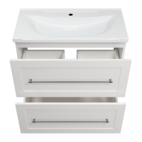 Марта - 80 Тумба напольная 2 ящ. белая эмаль (глянец)