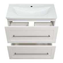 Марта - 80 Тумба напольная 2 ящ. белая эмаль (глянец)