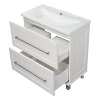 Марта - 80 Тумба напольная 2 ящ. белая эмаль (глянец)