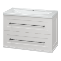 Марта - 80 Тумба подвесная 2 ящ. белая эмаль (глянец)