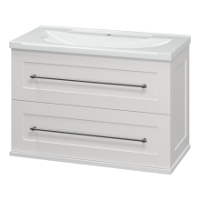 Марта - 80 Тумба подвесная 2 ящ. белая эмаль (глянец)