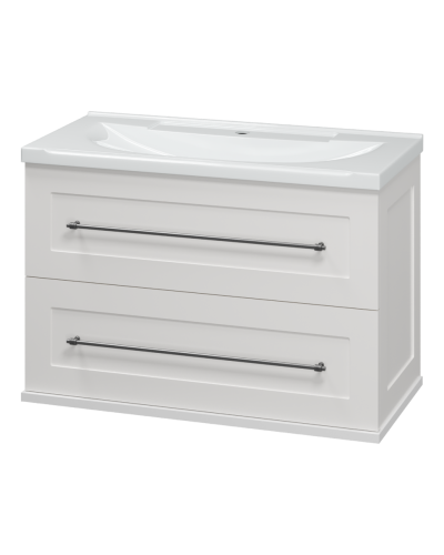 Марта - 80 Тумба подвесная 2 ящ. белая эмаль (глянец)