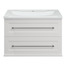 Марта - 80 Тумба подвесная 2 ящ. белая эмаль (глянец)