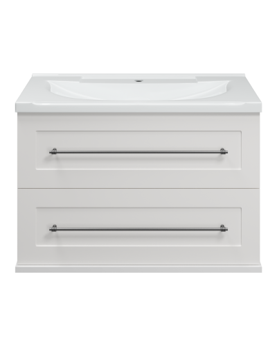 Марта - 80 Тумба подвесная 2 ящ. белая эмаль (глянец)