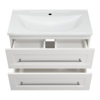 Марта - 80 Тумба подвесная 2 ящ. белая эмаль (глянец)