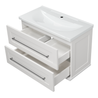 Марта - 80 Тумба подвесная 2 ящ. белая эмаль (глянец)