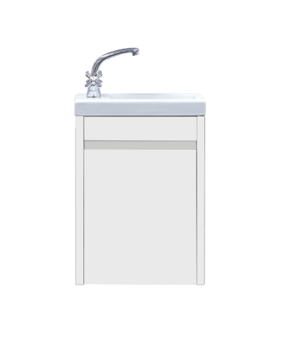 Мини - 40 Тумба прямая подвесная белая  универсальная л/п