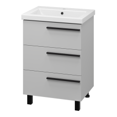 Ненси - 60 Тумба напольная  3 ящ. серая мат. эмаль