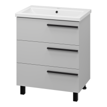 Ненси - 70 Тумба напольная  3 ящ. серая мат. эмаль
