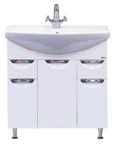 Орхидея - 75 Тумба 2 ящ. (корзина) белая эмаль