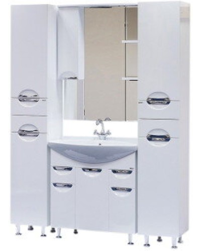 Орхидея - 75 Тумба 2 ящ. (корзина) белая эмаль