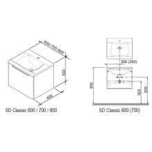 Тумба 60 см espresso/белый Ravak SD Classic 600 X000000426