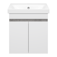 Ронда - 50 Тумба подвесная прямая 2 дв. (бок. ДСП Чикаго, фас.белая эмаль)