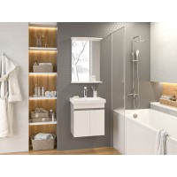 Ронда - 50 Тумба подвесная прямая 2 дв. (бок. ДСП Чикаго, фас.белая эмаль)