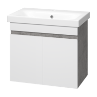 Ронда - 60 Тумба подвесная прямая 2 дв. (бок. ДСП Чикаго, фас.белая эмаль)