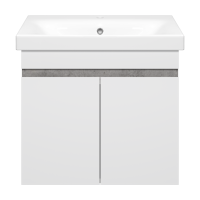 Ронда - 60 Тумба подвесная прямая 2 дв. (бок. ДСП Чикаго, фас.белая эмаль)