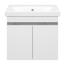 Ронда - 60 Тумба подвесная прямая 2 дв. (бок. ДСП Чикаго, фас.белая эмаль)