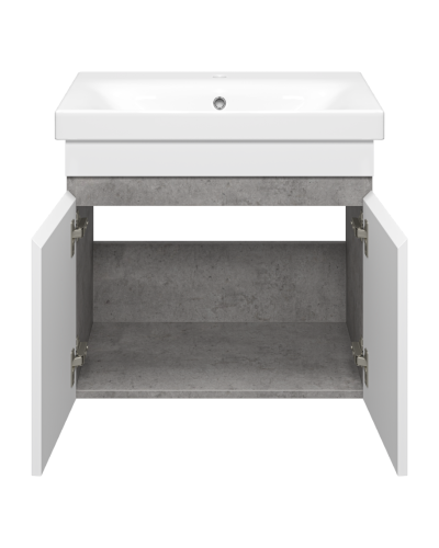 Ронда - 60 Тумба подвесная прямая 2 дв. (бок. ДСП Чикаго, фас.белая эмаль)