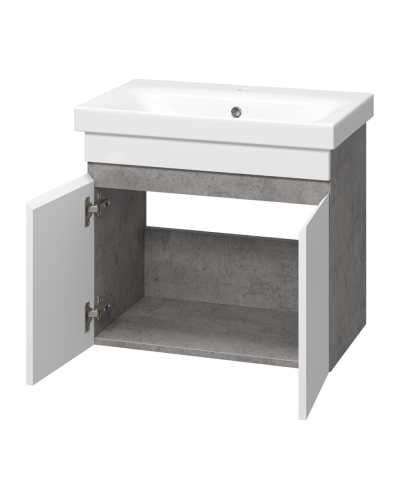 Ронда - 60 Тумба подвесная прямая 2 дв. (бок. ДСП Чикаго, фас.белая эмаль)