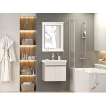 Ронда - 60 Тумба подвесная прямая 2 дв. (бок. ДСП Чикаго, фас.белая эмаль)