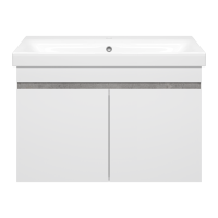 Ронда - 80 Тумба подвесная прямая 2 дв. (бок. ДСП Чикаго, фас.белая эмаль)