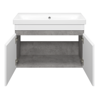 Ронда - 80 Тумба подвесная прямая 2 дв. (бок. ДСП Чикаго, фас.белая эмаль)