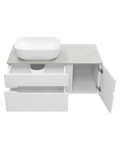 Роял -100 Тумба подвесная с 2 ящ. 1 дв. белый