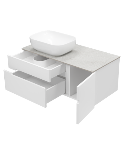 Роял -100 Тумба подвесная с 2 ящ. 1 дв. белый