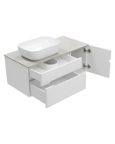 Роял -100 Тумба подвесная с 2 ящ. 1 дв. белый