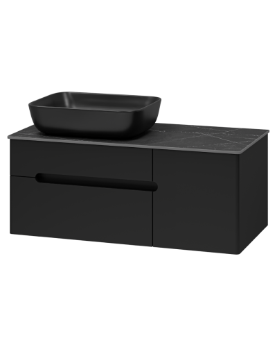 Роял -100 Тумба подвесная с 2 ящ. 1 дв. черный