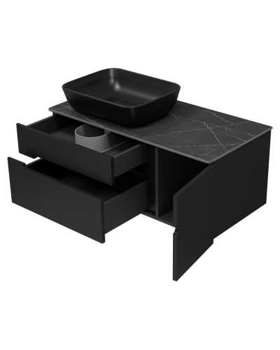 Роял -100 Тумба подвесная с 2 ящ. 1 дв. черный