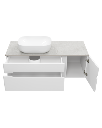 Роял -120 Тумба подвесная с 2 ящ. 1 дв. белый