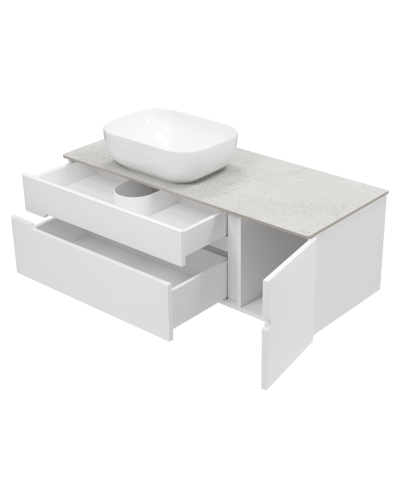 Роял -120 Тумба подвесная с 2 ящ. 1 дв. белый
