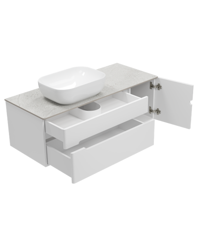 Роял -120 Тумба подвесная с 2 ящ. 1 дв. белый