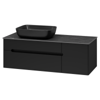 Роял -120 Тумба подвесная с 2 ящ. 1 дв. черный