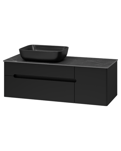 Роял -120 Тумба подвесная с 2 ящ. 1 дв. черный