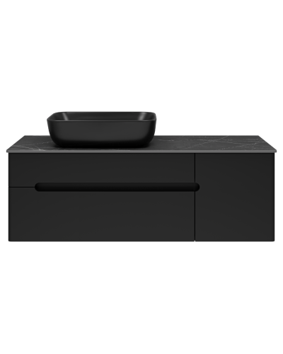 Роял -120 Тумба подвесная с 2 ящ. 1 дв. черный