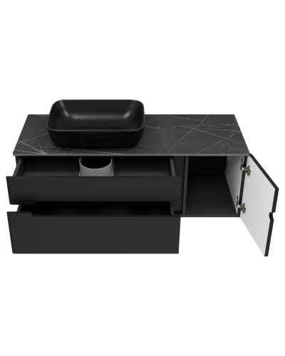 Роял -120 Тумба подвесная с 2 ящ. 1 дв. черный