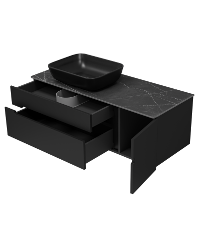 Роял -120 Тумба подвесная с 2 ящ. 1 дв. черный