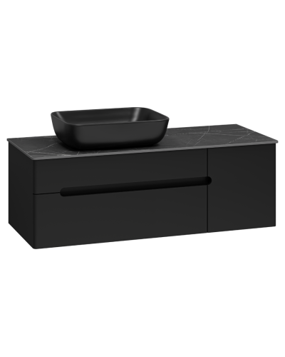 Роял -120 Тумба подвесная с 2 ящ. 1 дв. черный