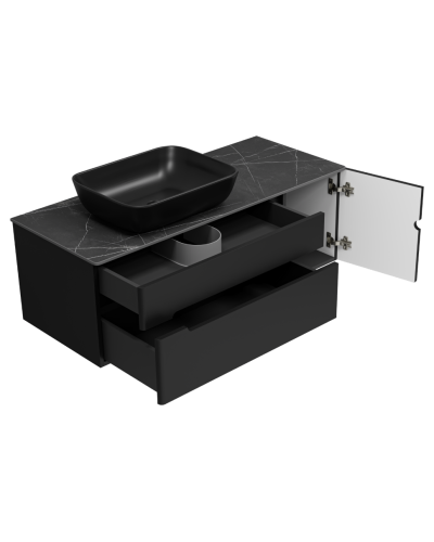 Роял -120 Тумба подвесная с 2 ящ. 1 дв. черный