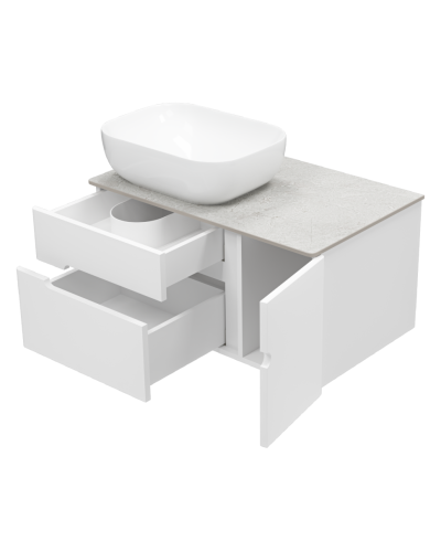 Роял - 80 Тумба подвесная с 2 ящ. 1 дв. белый