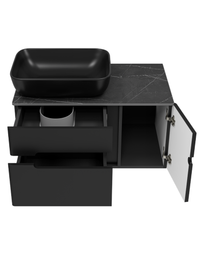 Роял - 80 Тумба подвесная с 2 ящ. 1 дв. черный