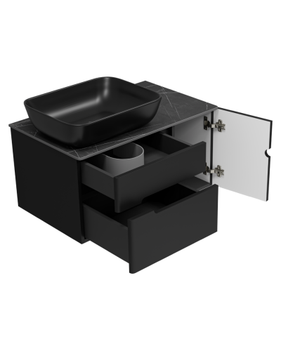 Роял - 80 Тумба подвесная с 2 ящ. 1 дв. черный